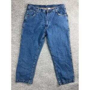 Lakin McKey Jeans Men's W40 x L30 Blue Flannel Lined Carpenter Work Pants